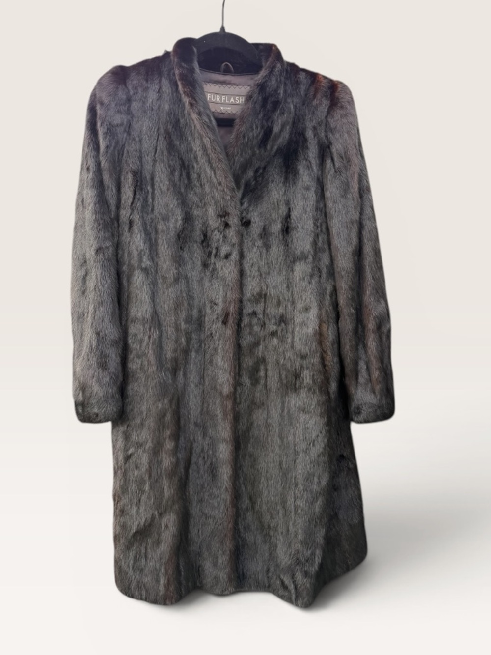 Vintage Black Mink Fur Coat - long, size medium excellent condition - Picture 2 of 8